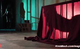 Dominant Mistress unleashes caged sub